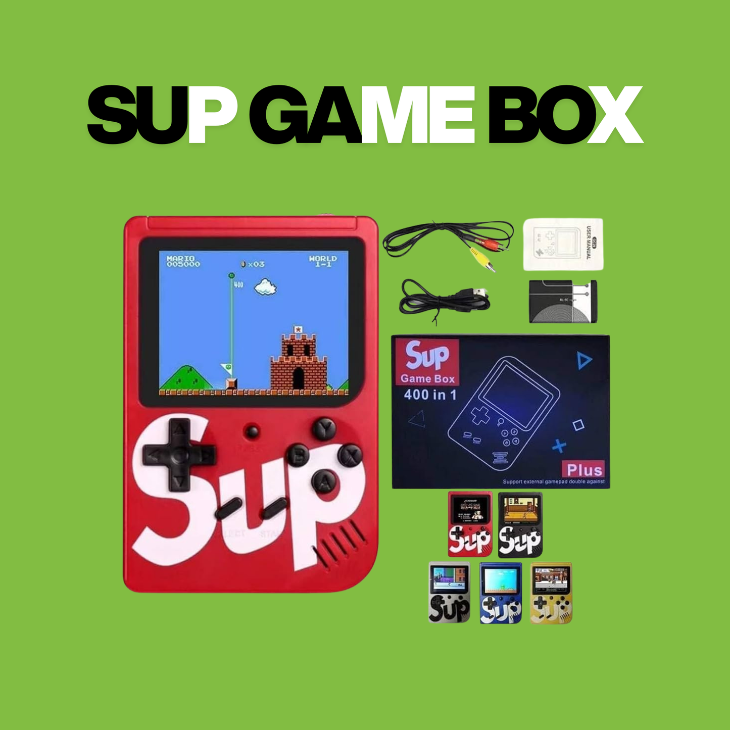 SUP Game Box – Classic Retro Handheld Gaming Console with 400 Built-in Games