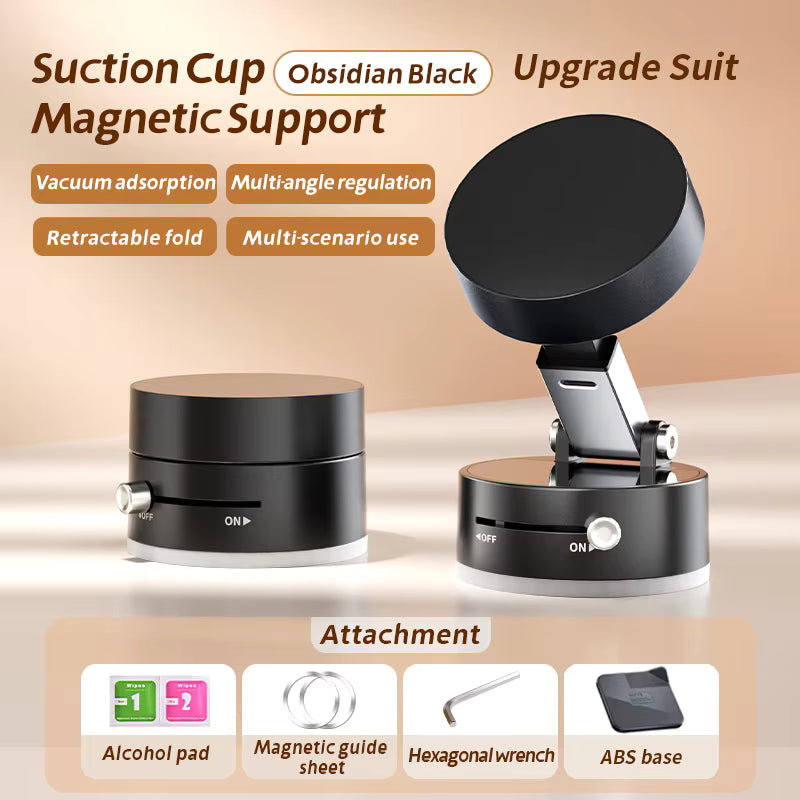 Vacuum Magnetic Suction-Cup Car Phone Holder Stand 360 Car Mount Foldable Holder