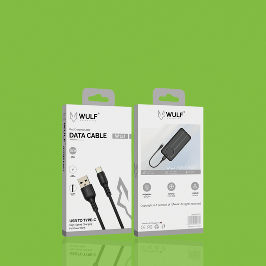 WULF ESSENTIALS Type-C Fast Charging Cable – 30CM Durable Short Length