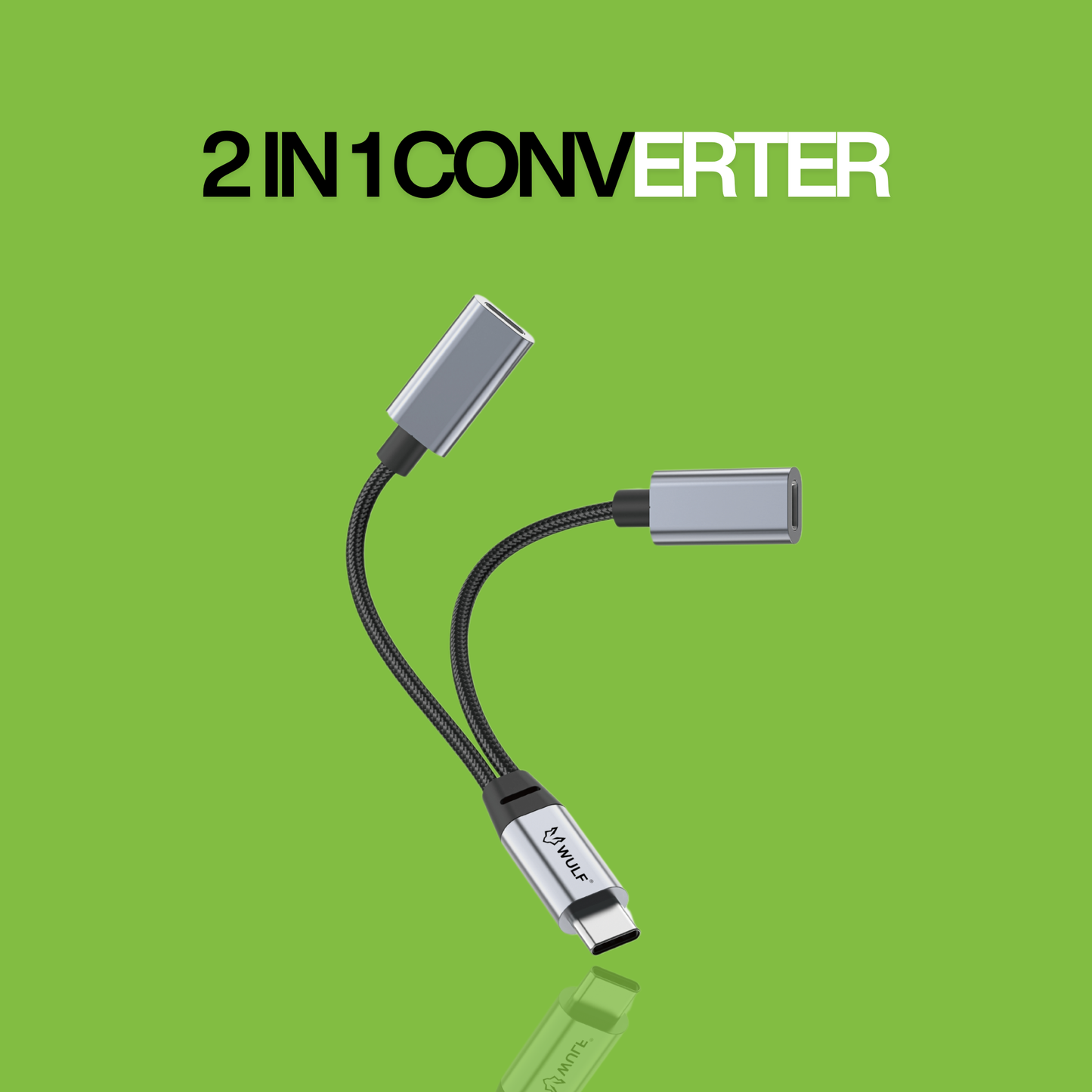 WULF ESSENTIALS 2-in-1 Digital Audio Converter – Type-C to AUX & Charging Adapter