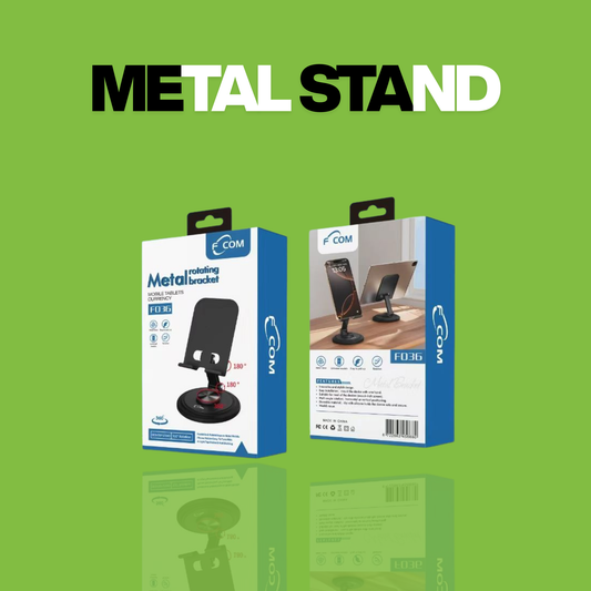 FCOM FO36 Metal Rotating Bracket – 360° Adjustable Stand for Mobile & Tablet